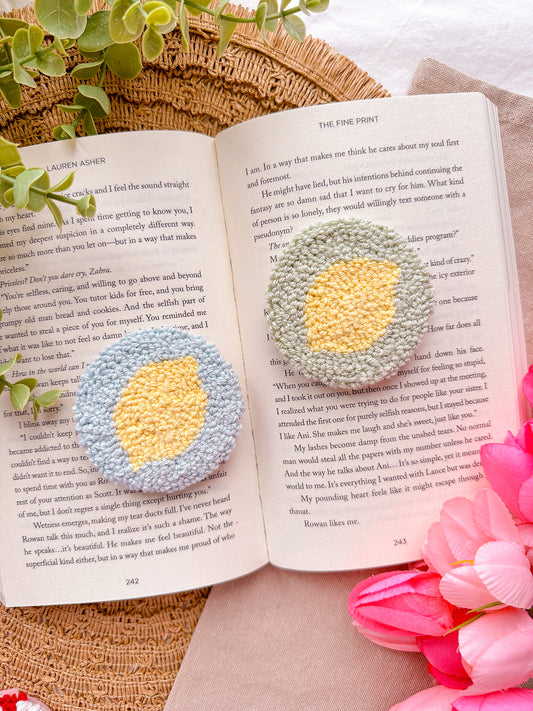 Lemon Punch Needle Car Coasters (Set of 2)