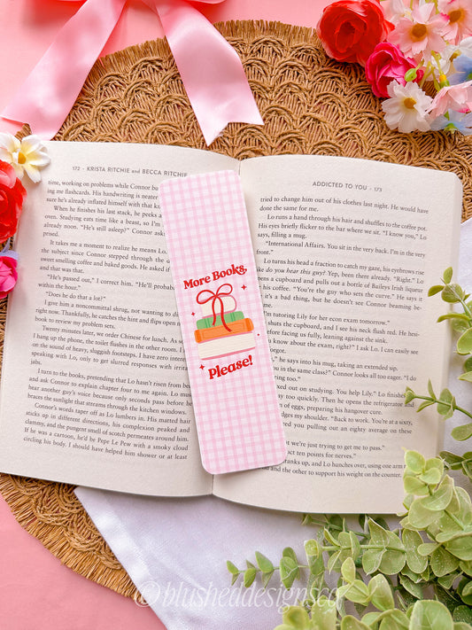 More Books Please Linen Bookmark