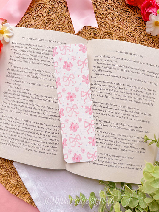 Watercolour Florals Linen Bookmark