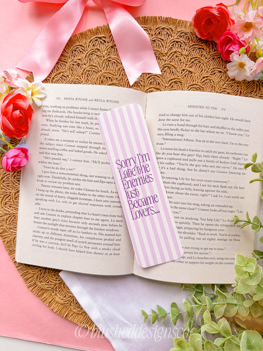 Enemies to Lovers Linen Bookmark