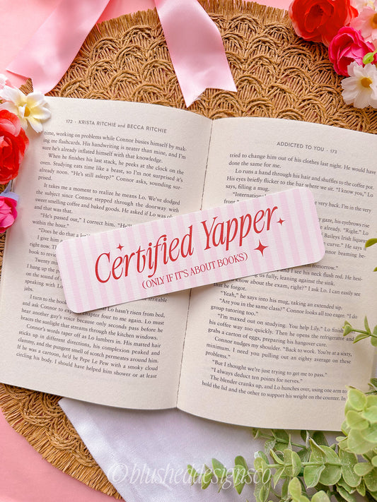 Certified Yapper Linen Bookmark