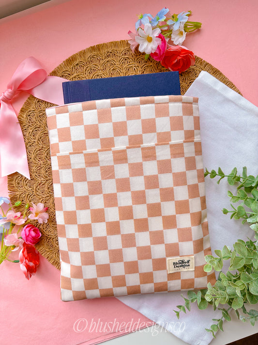 Neutral Checkers Large Book Sleeve