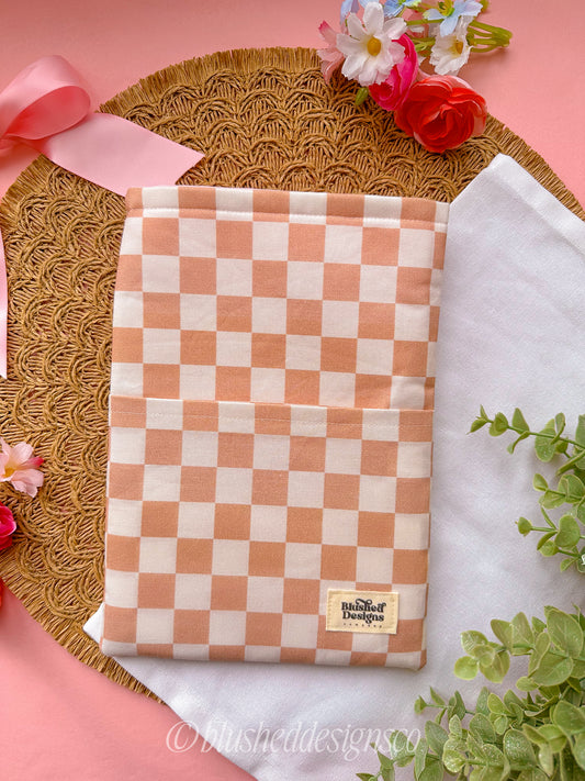 Neutral Checker Book Sleeve