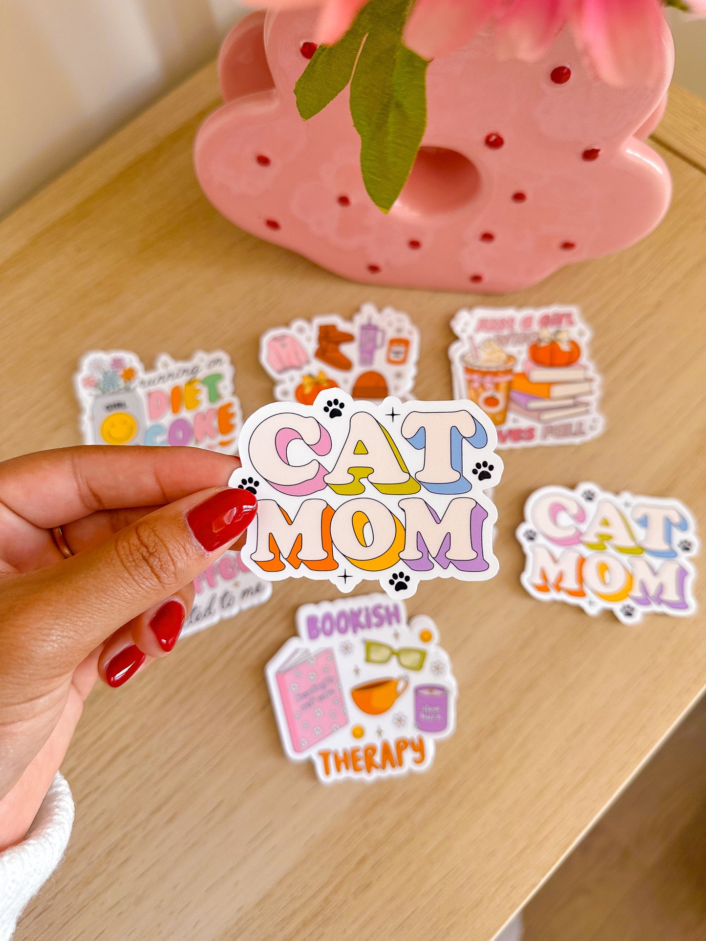 Cat Mom Vinyl Sticker