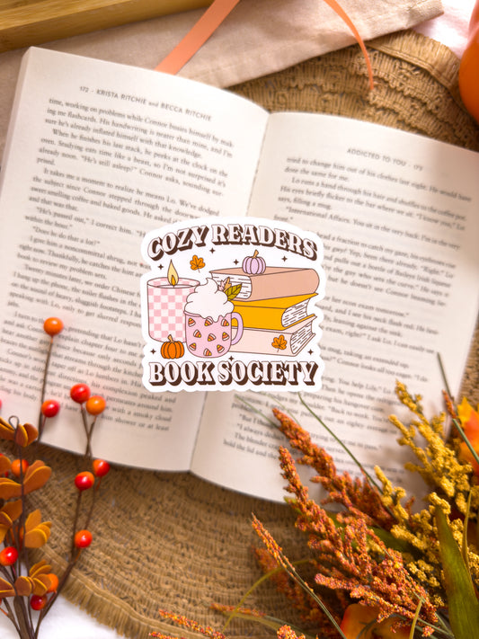 Cozy Readers Book Society Vinyl Sticker