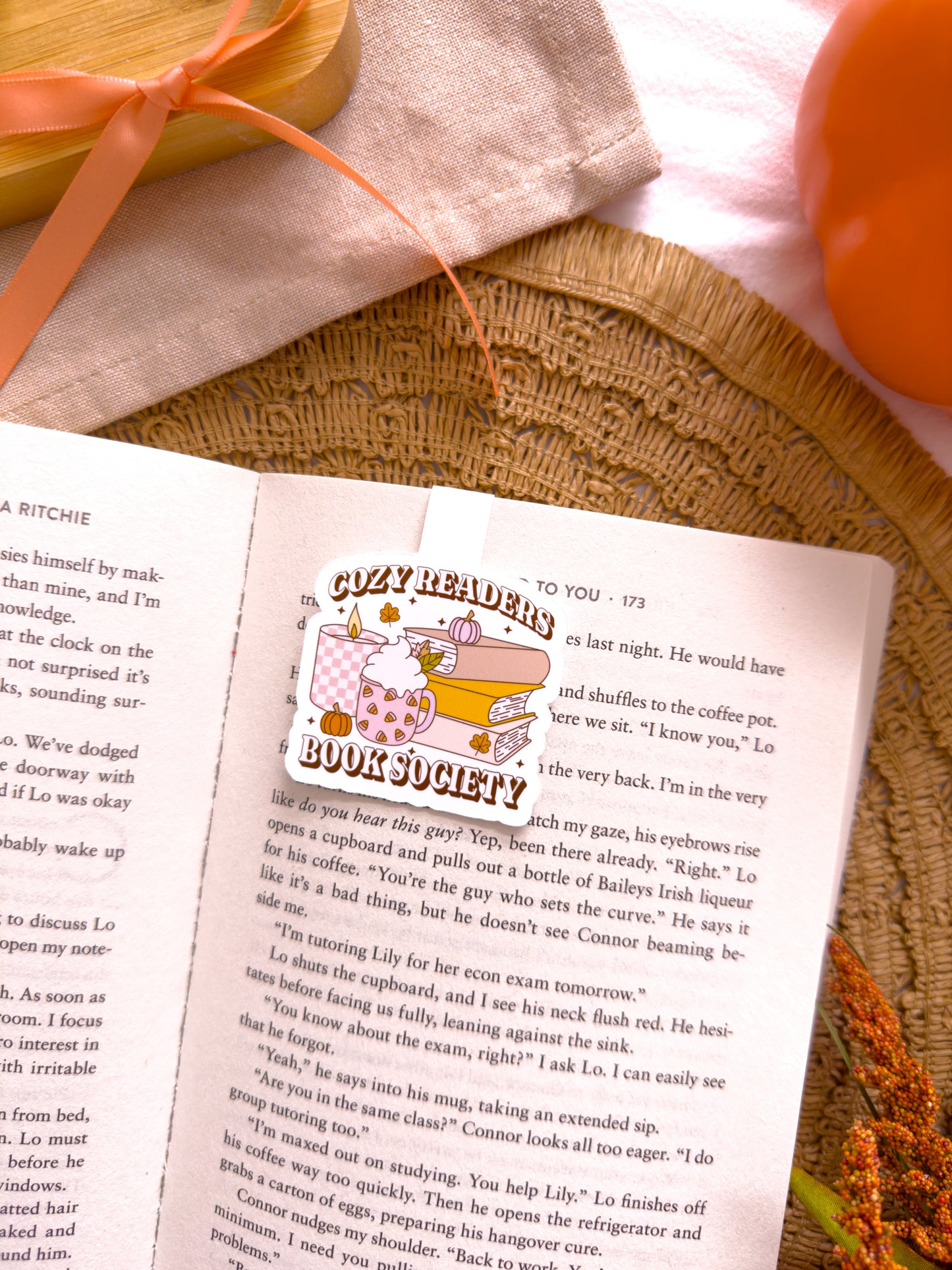 Cozy Readers Book Society Magnetic Bookmark