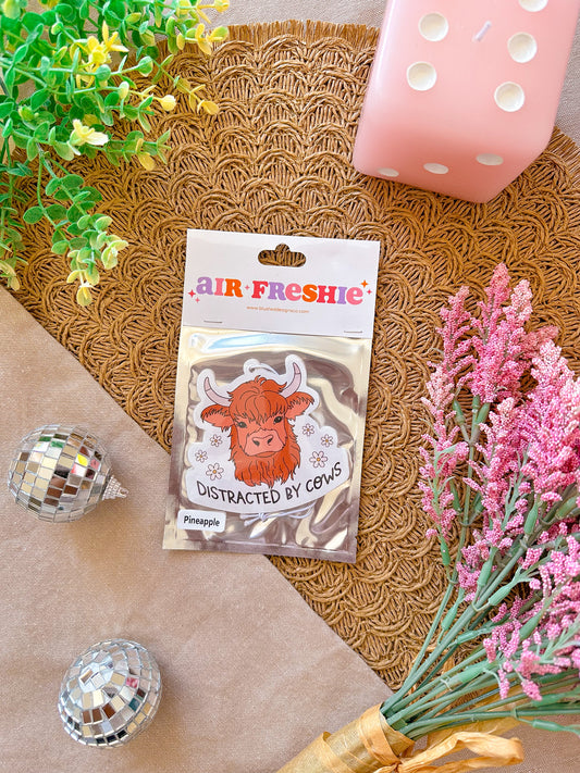 Distracted by Cows Air Freshener (Pineapple Scent)