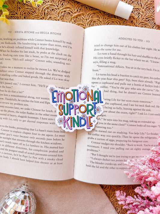 Emotional Support Kindle Vinyl Sticker