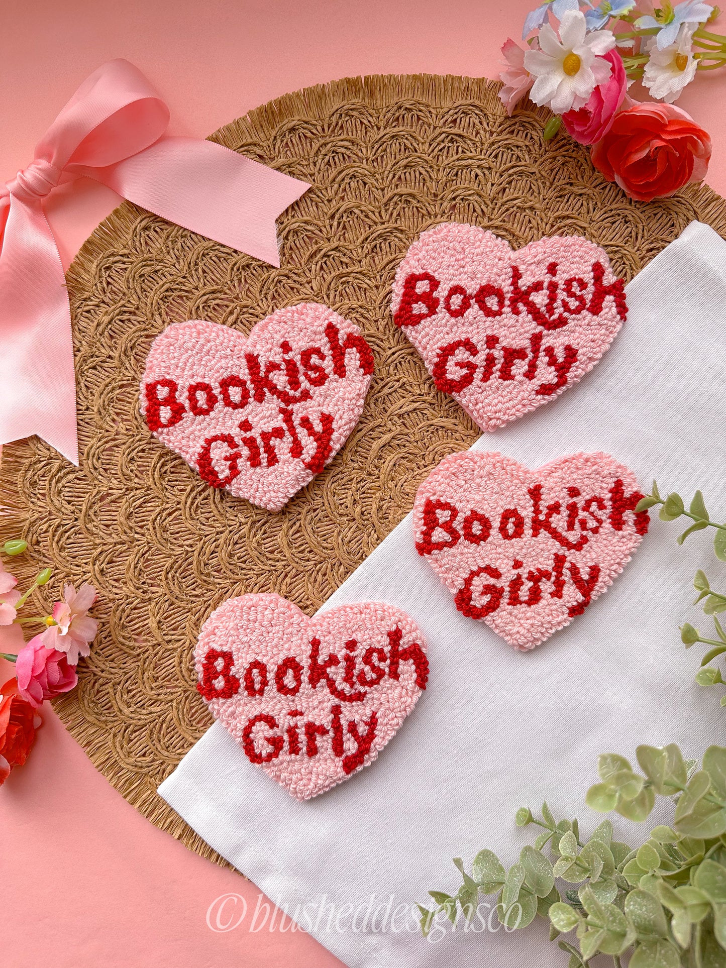 Bookish Girly Mug Rug