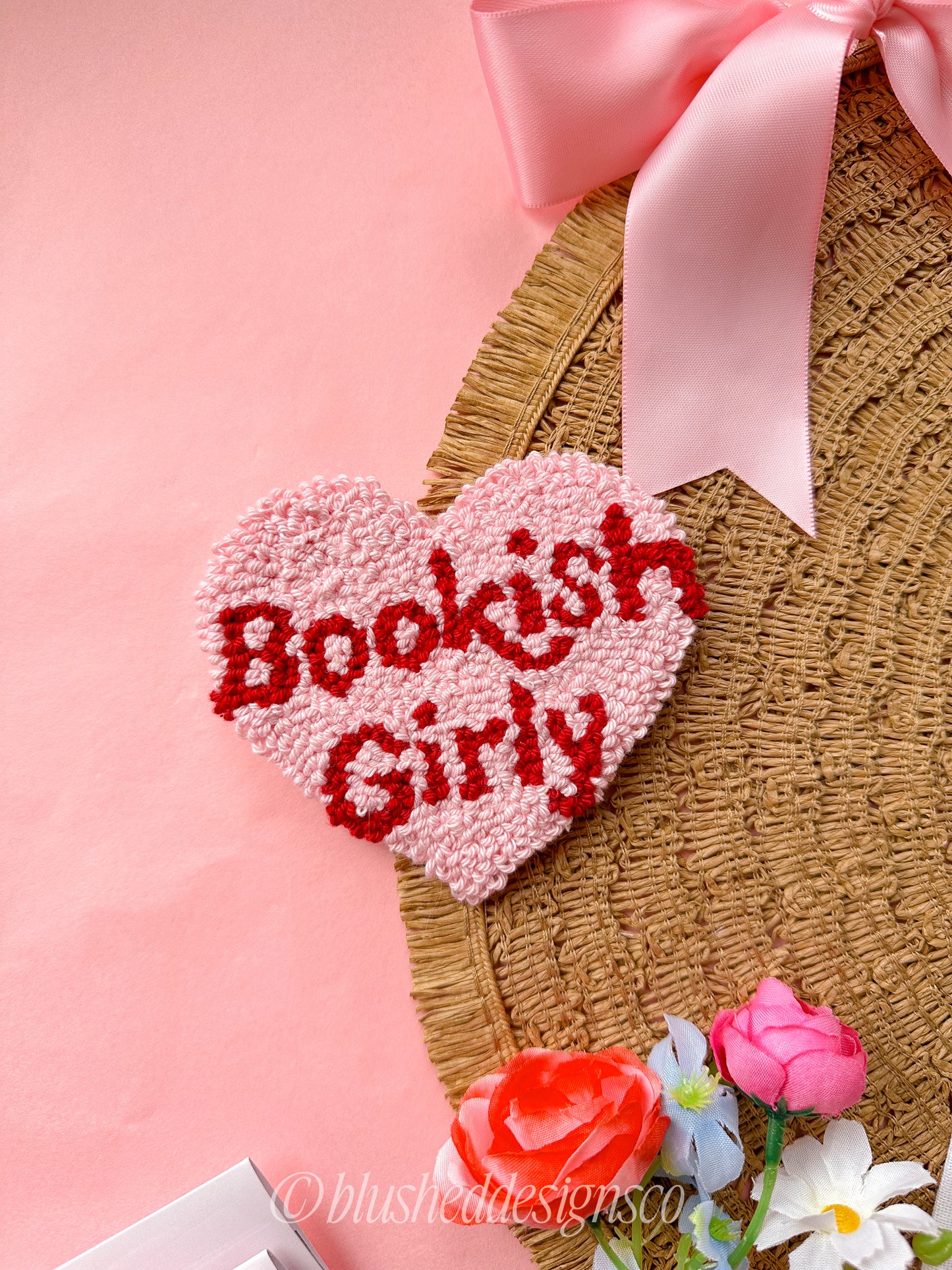 Bookish Girly Mug Rug