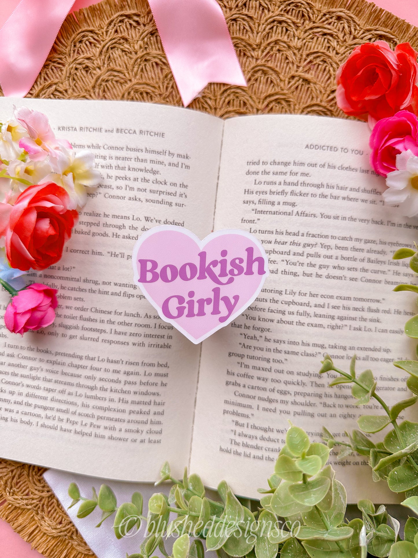 Bookish Girly Vinyl Sticker